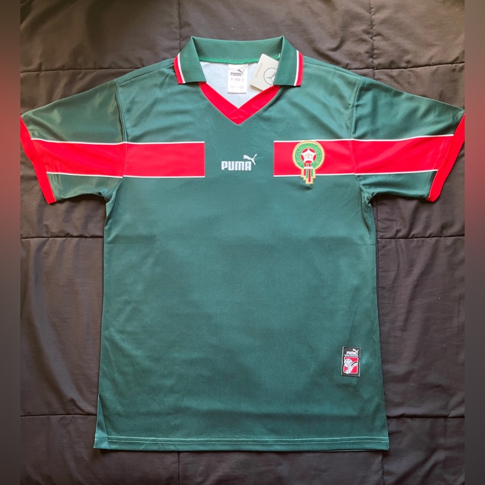Morocco Retro 1998 Soccer Jersey Green Home